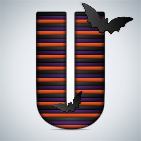 simsearch:400-06422133,k - Vector - Halloween Bat Alphabet Letters Stripe Black Orange Purple Stockbilder - Microstock & Abonnement, Bildnummer: 400-07099978