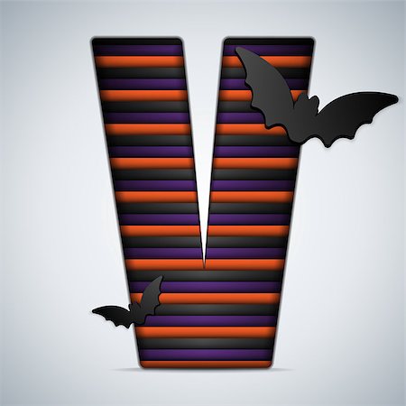 simsearch:400-06422133,k - Vector - Halloween Bat Alphabet Letters Stripe Black Orange Purple Stockbilder - Microstock & Abonnement, Bildnummer: 400-07099979