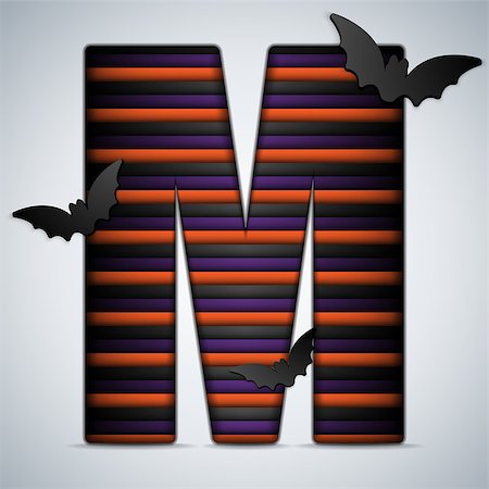 simsearch:400-06422133,k - Vector - Halloween Bat Alphabet Letters Stripe Black Orange Purple Stockbilder - Microstock & Abonnement, Bildnummer: 400-07099970