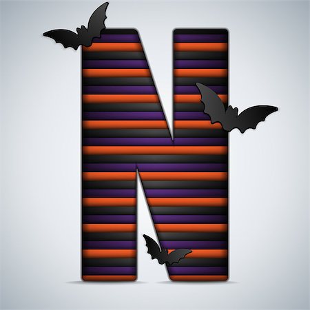 simsearch:400-06422133,k - Vector - Halloween Bat Alphabet Letters Stripe Black Orange Purple Stockbilder - Microstock & Abonnement, Bildnummer: 400-07099971