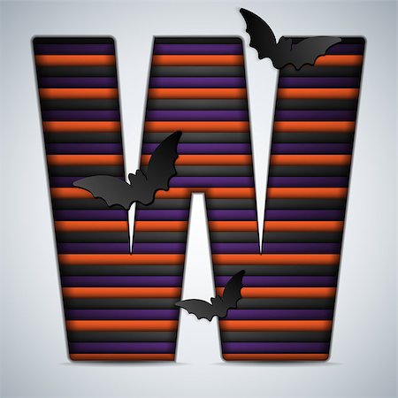 simsearch:400-06422133,k - Vector - Halloween Bat Alphabet Letters Stripe Black Orange Purple Stockbilder - Microstock & Abonnement, Bildnummer: 400-07099980