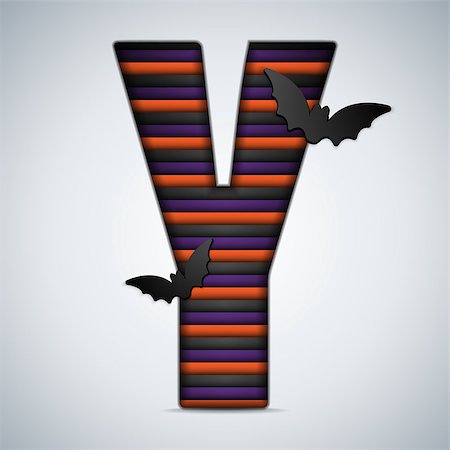 simsearch:400-06422133,k - Vector - Halloween Bat Alphabet Letters Stripe Black Orange Purple Stockbilder - Microstock & Abonnement, Bildnummer: 400-07099982