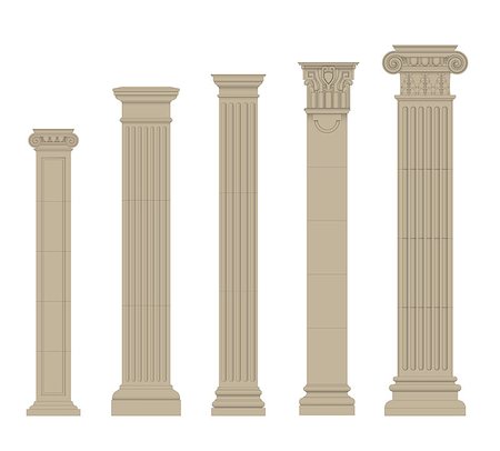 simsearch:400-07038923,k - Set of gate pillars, vector eps10 isolated Stock Photo - Budget Royalty-Free & Subscription, Code: 400-07090079