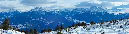 simsearch:400-06748366,k - Beautiful winter mountain panorama  (Rittner or Ritten Horn, Italy). Stock Photo - Budget Royalty-Free & Subscription, Code: 400-07090336