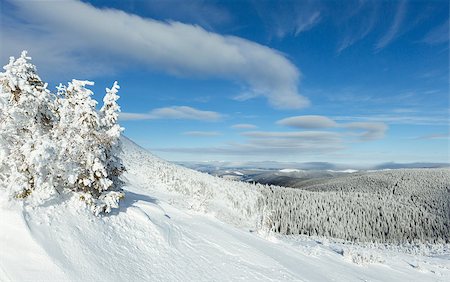 simsearch:400-07101023,k - Morning sunny winter mountain landscape (Carpathian, Ukraine). Photographie de stock - Aubaine LD & Abonnement, Code: 400-07090340