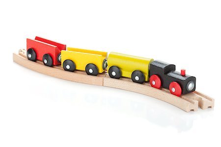 simsearch:400-05292821,k - Wooden toy train. Isolated on white background Stock Photo - Budget Royalty-Free & Subscription, Code: 400-07090514