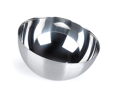 simsearch:400-06644005,k - Stainless steel bowl. Isolated on white background Foto de stock - Super Valor sin royalties y Suscripción, Código: 400-07090692