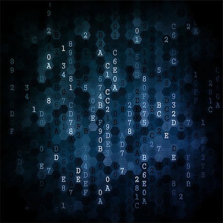Digital Background. Pixelated Series Of Numbers Of Dark Blue Color Falling Down. Stock Photo - Budget Royalty-Free & Subscription, Code: 400-07091169