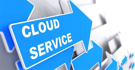 simsearch:400-08967515,k - Cloud Service.  Internet Concept. Blue Arrow with "Cloud Service" slogan on a grey background. 3D Render. Stock Photo - Budget Royalty-Free & Subscription, Code: 400-07091187