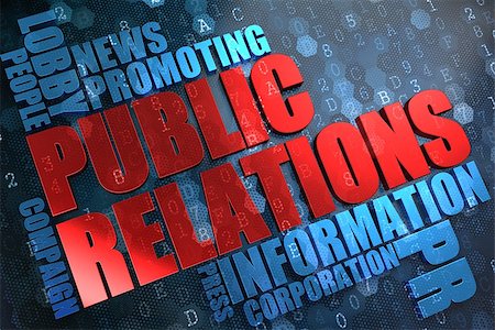 Public Relations - Wordcloud Concept. The Word in Red Color, Surrounded by a Cloud of Blue Words. Stockbilder - Microstock & Abonnement, Bildnummer: 400-07091180