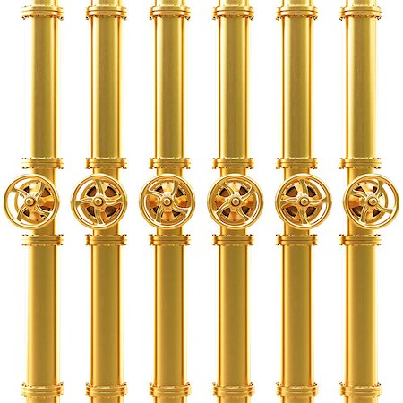 simsearch:400-06920325,k - golden pipes. Isolated on white. Stock Photo - Budget Royalty-Free & Subscription, Code: 400-07091288