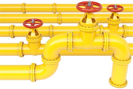 simsearch:400-06920325,k - yellow gas pipes. Isolated on white. Stock Photo - Budget Royalty-Free & Subscription, Code: 400-07091292