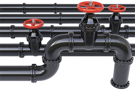 simsearch:400-06920325,k - black oil pipes. Isolated on white. Stock Photo - Budget Royalty-Free & Subscription, Code: 400-07091293