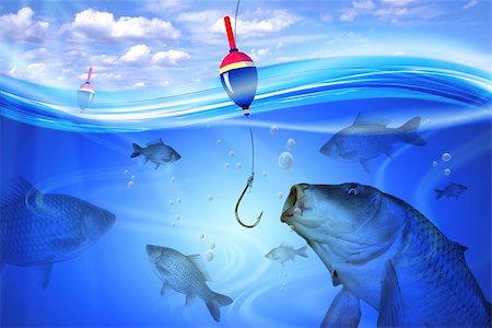 splav (artist) - Fishing in deep blue water lake Foto de stock - Super Valor sin royalties y Suscripción, Código: 400-07091673