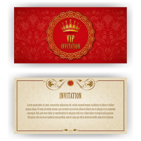 simsearch:400-07408048,k - Elegant template luxury invitation, card with lace ornament, place for text. Floral elements, ornate background. Vector illustration EPS 10. Stockbilder - Microstock & Abonnement, Bildnummer: 400-07091872