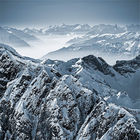 Snowy mountains in the Swiss Alps. View from Mount Titlis, Switzerland. Stock Photo - Royalty-Free, Artist: ajn, Image code: 400-07092256