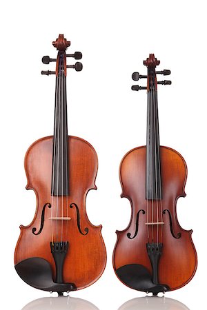 simsearch:400-05134845,k - Two Violins on white background Stock Photo - Budget Royalty-Free & Subscription, Code: 400-07092295