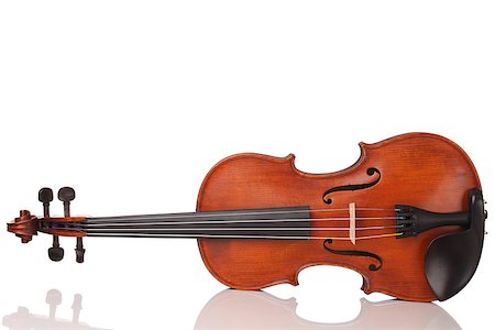 simsearch:400-05134845,k - Violin on white background Stock Photo - Budget Royalty-Free & Subscription, Code: 400-07092296