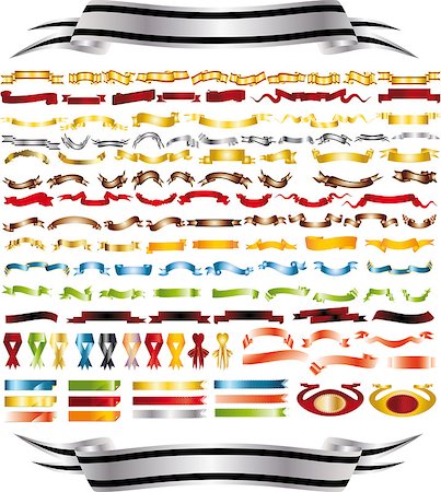 ribbons of various colors and shapes Foto de stock - Super Valor sin royalties y Suscripción, Código: 400-07092722