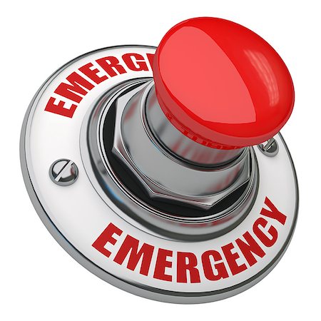 emergency icon - Button rugged metal screwed on white background. Stock Photo - Budget Royalty-Free & Subscription, Code: 400-07092846