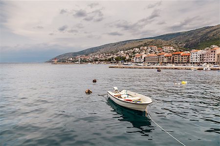 Boat and Coastline of Town Senj near Istria, Croatia Stock Photo - Budget Royalty-Free & Subscription, Code: 400-07093144