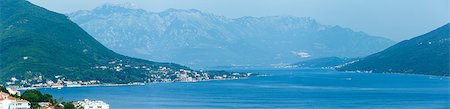 Summer misty panorama on bay of Kotor from Forte Mare castle (Herceg Novi, Montenegro) Stock Photo - Budget Royalty-Free & Subscription, Code: 400-07093335