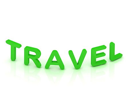 TRAVEL sign with green letters on isolated white background Stock Photo - Budget Royalty-Free & Subscription, Code: 400-07093758