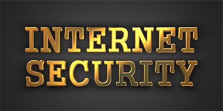 simsearch:400-05946493,k - Internet Security. Gold Text on Dark Background. Information Concept. 3D Render. Stock Photo - Budget Royalty-Free & Subscription, Code: 400-07093853