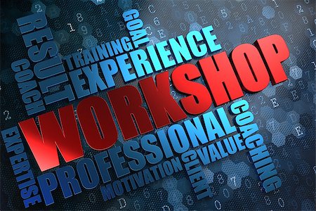 digital experience - Workshop - Wordcloud Concept. The Word in Red Color, Surrounded by a Cloud of Blue Words. Photographie de stock - Aubaine LD & Abonnement, Code: 400-07093877