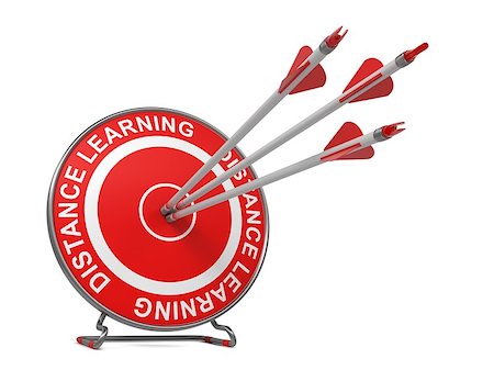 program bussines - Distance Learning - Education Concept. Three Arrows Hitting the Center of a Red Target, where is Written "Distance Learning". Stock Photo - Budget Royalty-Free & Subscription, Code: 400-07104016