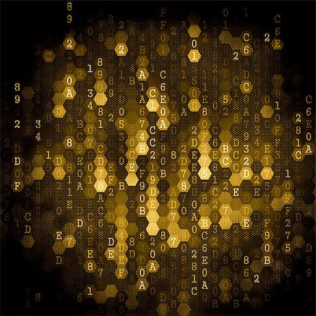 simsearch:400-07098062,k - Digital Background. Pixelated Series Of Numbers Of Golden Color Falling Down. Stock Photo - Budget Royalty-Free & Subscription, Code: 400-07104017