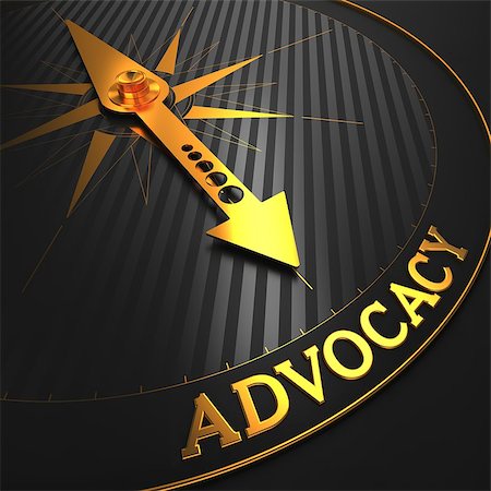Advocacy - Business Background. Golden Compass Needle on a Black Field Pointing to the Word "Advocacy". 3D Render. Photographie de stock - Aubaine LD & Abonnement, Code: 400-07104058