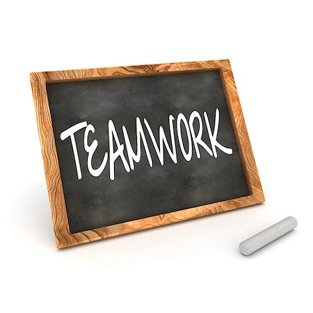 simsearch:400-06569612,k - A Colourful 3d Rendered Blackboard with the word "teamwork" written in white chalk Photographie de stock - Aubaine LD & Abonnement, Code: 400-07104126