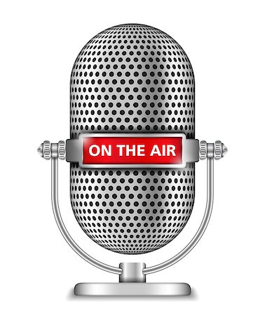 podcast - Retro microphone on the air, vector eps10 illustration Stockbilder - Microstock & Abonnement, Bildnummer: 400-07104211