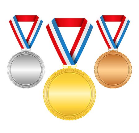 simsearch:400-07052920,k - Golden, silver and bronze medals with ribbons, vector eps10 illustration Foto de stock - Super Valor sin royalties y Suscripción, Código: 400-07104268