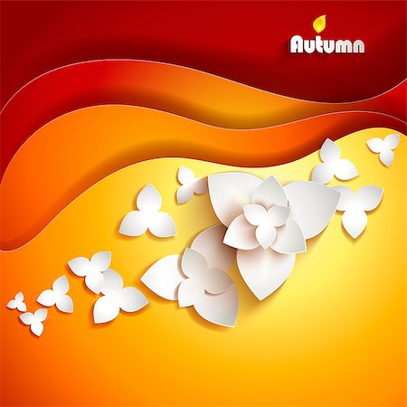 découpage - Abstract paper flowers. Autumn background. Stock Photo - Budget Royalty-Free & Subscription, Code: 400-07104378