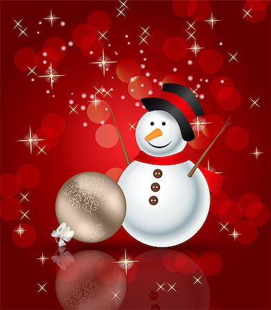 snowmen backgrounds - Abstract beauty Christmas and New Year background. vector illustration Stock Photo - Budget Royalty-Free & Subscription, Code: 400-07104381