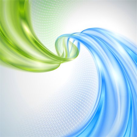 Abstract green and blue wave background Stock Photo - Budget Royalty-Free & Subscription, Code: 400-07104597