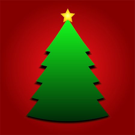 plié - Christmas tree with yellow star, stock vector Foto de stock - Super Valor sin royalties y Suscripción, Código: 400-07104753