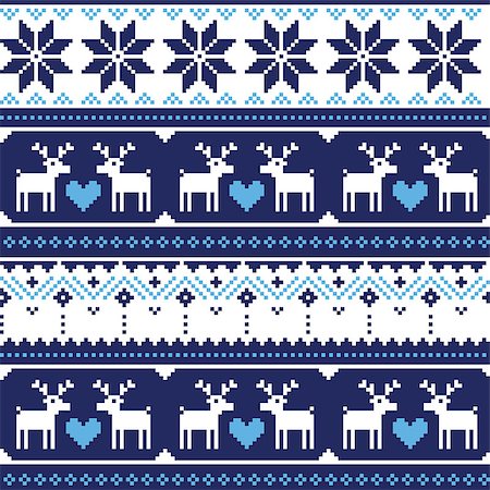 simsearch:400-05329259,k - Winter blue and navy vector background - nordic kntting style Foto de stock - Royalty-Free Super Valor e Assinatura, Número: 400-07104846