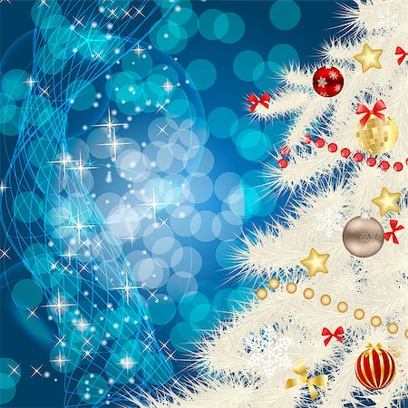 Abstract beauty Christmas and New Year background. vector illustration Foto de stock - Super Valor sin royalties y Suscripción, Código: 400-07104931