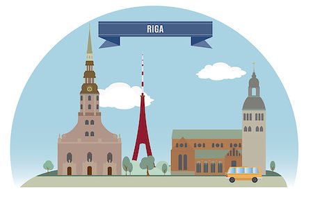 riga statues - Riga, Latvia. For you design Stock Photo - Budget Royalty-Free & Subscription, Code: 400-07104973