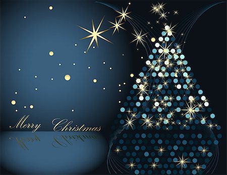 Christmas tree gold and blue Stockbilder - Microstock & Abonnement, Bildnummer: 400-07105126