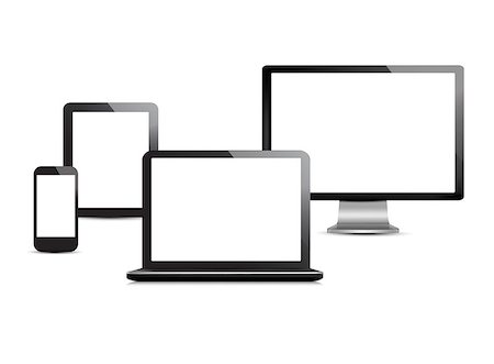 Set of computer devices. Vector. Stock Photo - Budget Royalty-Free & Subscription, Code: 400-07105506