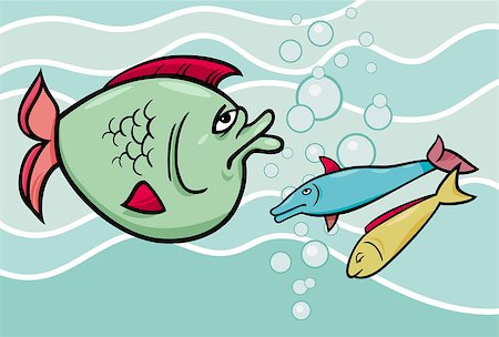 simsearch:400-07222602,k - Concept Cartoon Illustration of Big Fish in the Sea Photographie de stock - Aubaine LD & Abonnement, Code: 400-07105573