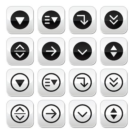 simsearch:400-08981162,k - Vector buttons set - computer or website settings menu icons isolated on white Photographie de stock - Aubaine LD & Abonnement, Code: 400-07105643