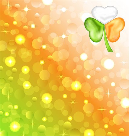 simsearch:400-07303639,k - Illustration shamrock in Irish flag color for Saint Patrick day - vector Photographie de stock - Aubaine LD & Abonnement, Code: 400-07105736