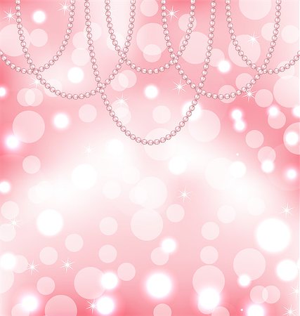 Illustration cute pink background with pearls - vector Stock Photo - Budget Royalty-Free & Subscription, Code: 400-07105733