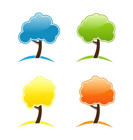 simsearch:400-05911333,k - Illustration four seasonal icons with tree - vector Fotografie stock - Microstock e Abbonamento, Codice: 400-07105771