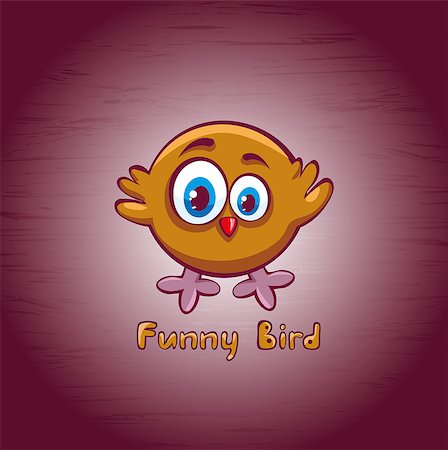 simsearch:400-08557267,k - Funny cartoon orange bird with big eyes on a pink background. Stock Photo - Budget Royalty-Free & Subscription, Code: 400-07105963